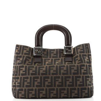 Fendi Vintage FF Handle Tote Zucca Canvas Small
