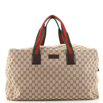 Gucci Web Carry On Duffle Bag GG Canvas Large