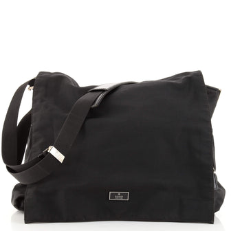 Gucci Vintage Flap Messenger Bag Canvas Large