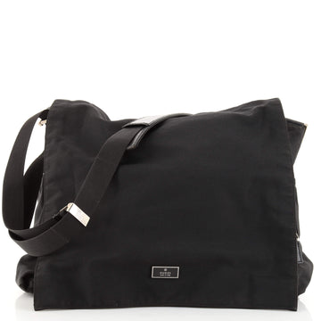 Gucci Vintage Flap Messenger Bag Canvas Large