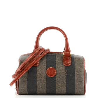 Fendi Vintage Pequin Convertible Boston Bag Coated Canvas Mini 151485