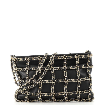 Chanel Chain Frame Shoulder Bag Lambskin