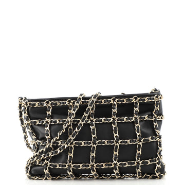 Chanel Chain Frame Shoulder Bag Lambskin