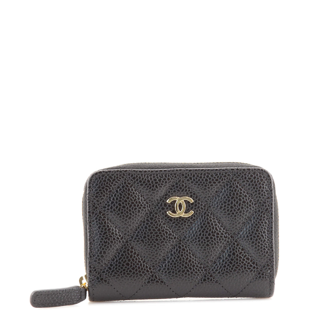 Chanel CC Zip Coin Purse Quilted Caviar Small Black 1515351