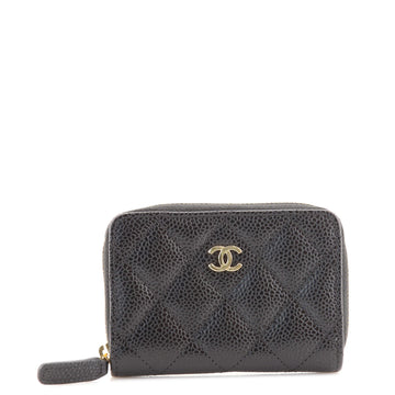 Chanel CC Zip Coin Purse Quilted Caviar Small