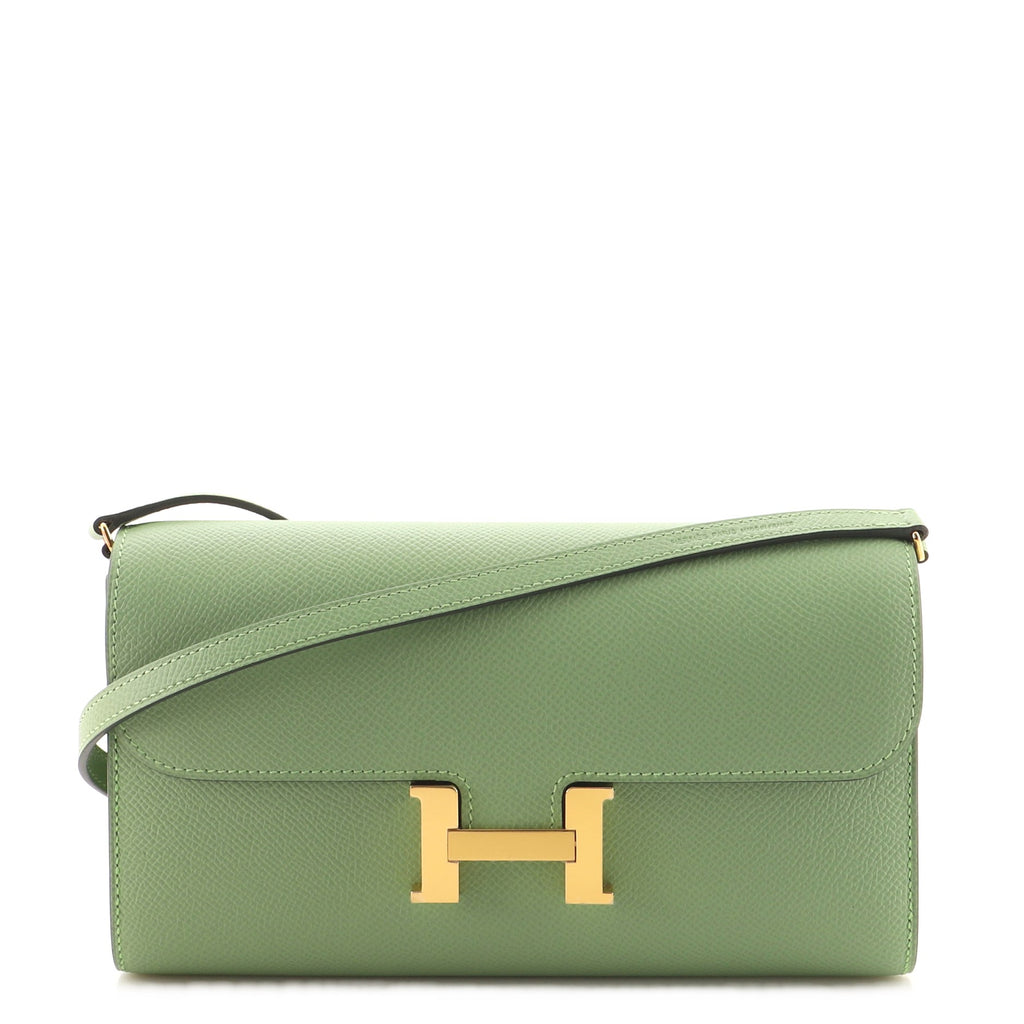 Hermes Ebene Epsom Constance to Go Wallet Bag Pochette Mini Clutch