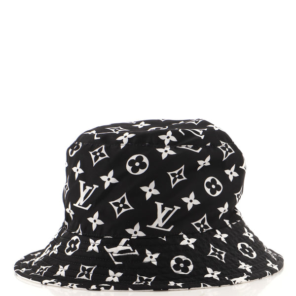 Louis Vuitton Bob Reversible Bucket Hat Monogram Nylon Black 1515581