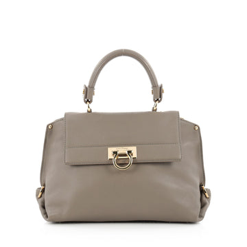 Salvatore Ferragamo Sofia Satchel Smooth Leather Small Gray
