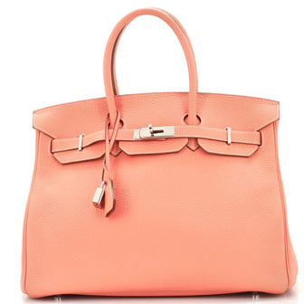 Hermes Birkin Handbag Pink Clemence with Palladium Hardware 35