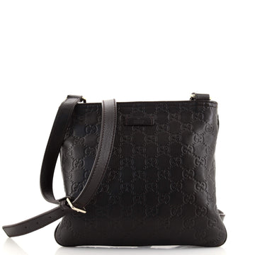 Gucci Zip Top Messenger Bag Guccissima Leather Small