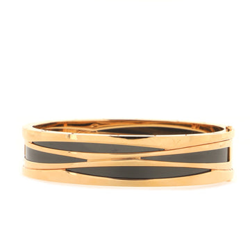 Bvlgari B.Zero1 Design Legend Zaha Hadid Bangle Bracelet 18K Rose Gold with Ceramic 15mm