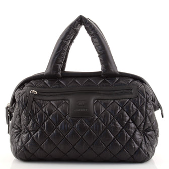 Chanel Coco Cocoon Bowling Bag Quilted Printed Nylon Medium