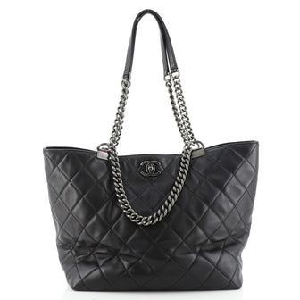 Chanel Shopping In Chains Tote Quilted Calfskin Large