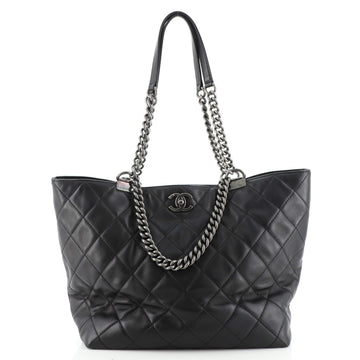 Chanel Shopping In Chains Tote Quilted Calfskin Large