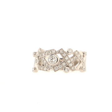 Chanel Love & Kisses Band Ring 18K White Gold and Diamonds