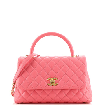 Chanel Coco Top Handle Bag Quilted Caviar Small