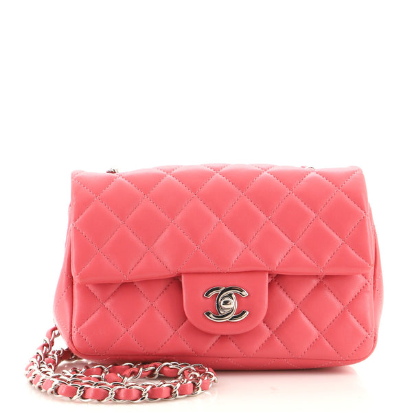 Chanel Classic Single Flap Bag Quilted Lambskin Mini Pink 15162724