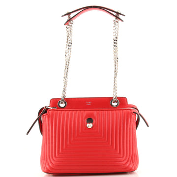 Fendi DotCom Click Shoulder Bag Quilted Leather Small