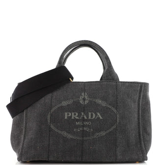 Prada Canapa Convertible Tote Denim Medium