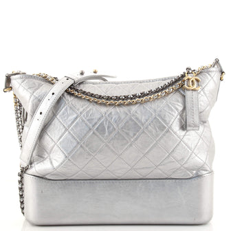 Chanel Gabrielle Hobo Quilted Metallic Aged Calfskin Large