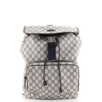 Gucci Buckle Backpack GG Coated Canvas Medium