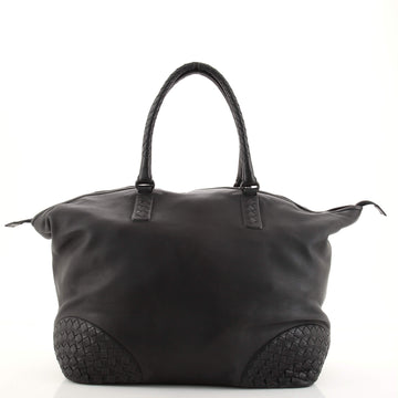 Bottega Veneta Zip Top Tote Leather with Intrecciato Detail Medium