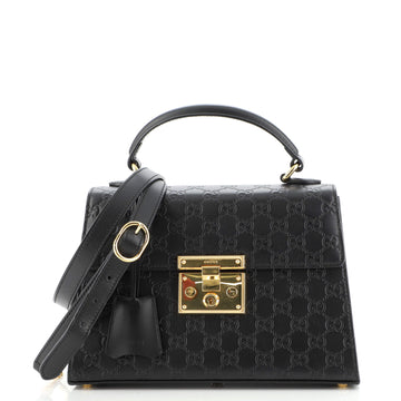 Gucci Padlock Top Handle Bag Guccissima Leather Small