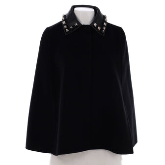 Fendi Women's Cape Wool with Studded Leather
