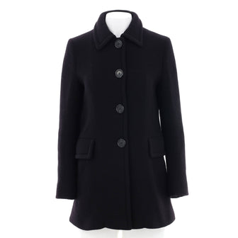 Prada Women's Collar Buttoned Coat Wool Blend