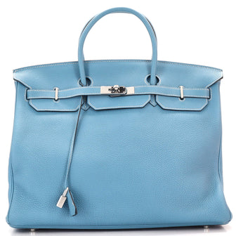 Hermes Birkin Handbag Blue Togo with Palladium Hardware 40