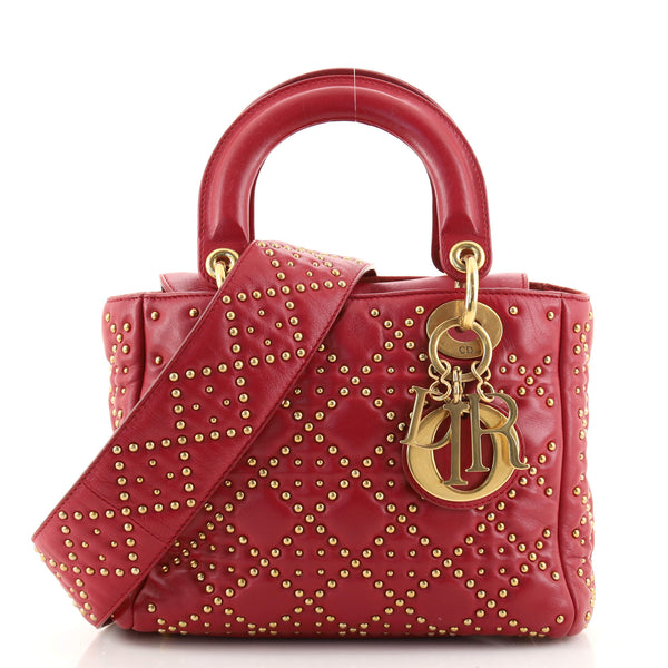 Dior Red Lambskin Leather Mini Lady Dior Bag  RETYCHE