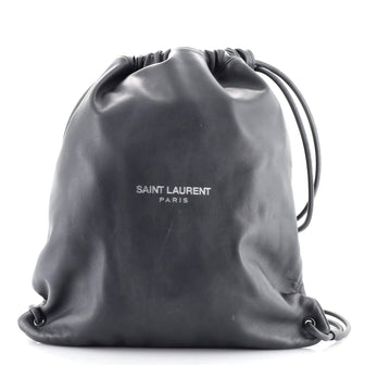 Saint Laurent Teddy Drawstring Backpack Leather Large