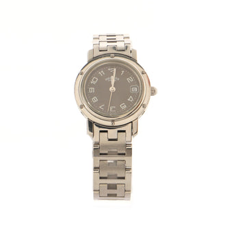 Hermes Clipper Quartz Watch Stainless Steel 24