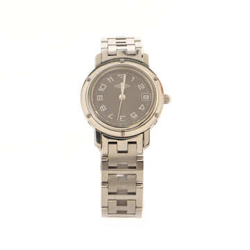 Hermes Clipper Quartz Watch Stainless Steel 24