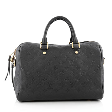 Louis Vuitton Speedy Bandouliere Bag Monogram Empreinte Leather 30 Black