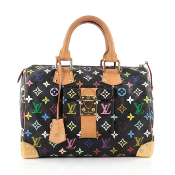 Louis Vuitton Speedy Handbag Monogram Multicolor 30 Black