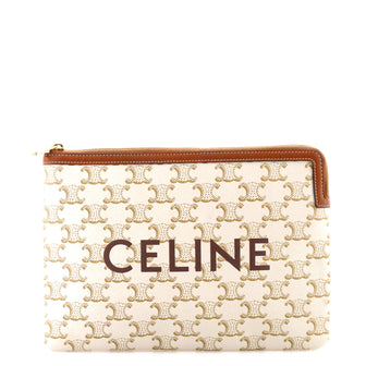 Celine Zip Pouch Triomphe Coated Canvas Small