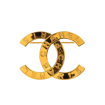 Chanel CC Paris Button Brooch Metal