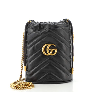 Gucci GG Marmont Bucket Bag Matelasse Leather Mini