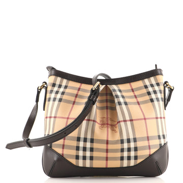 Burberry Hartham Crossbody Bag Haymarket Coated Canvas Medium