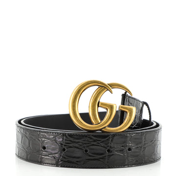 Gucci GG Marmont Belt Crocodile Wide
