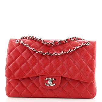 Chanel Classic Double Flap Bag Quilted Caviar Jumbo