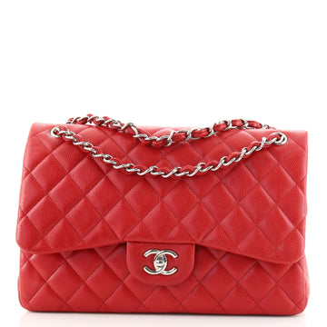 Chanel Classic Double Flap Bag Quilted Caviar Jumbo