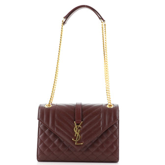 Saint Laurent Classic Monogram Envelope Satchel Mixed Matelasse Leather Medium