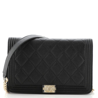 Chanel Boy Wallet on Chain Quilted Caviar