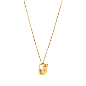 Louis Vuitton Lockit Pendant Necklace 18K Yellow Gold