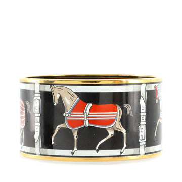 Hermes Bangle Bracelet Printed Enamel Extra Wide