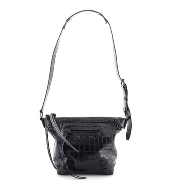 Balenciaga Neo Classic Hobo Crocodile Embossed Leather XS