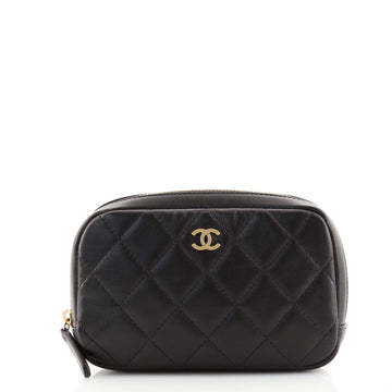 Chanel CC Cosmetic Pouch Quilted Lambskin Small