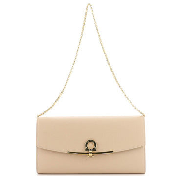 Salvatore Ferragamo Gancini Clip Clutch Leather Mini
